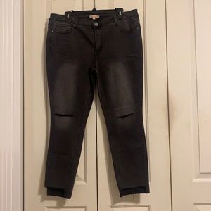 Gibson Latimer Faded Black Distressed Jeans size 12